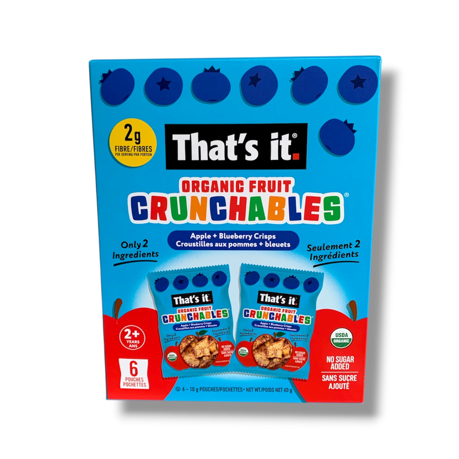 That's It Organic Fruit Crunchables Apple Blueberry Crisps (60g)