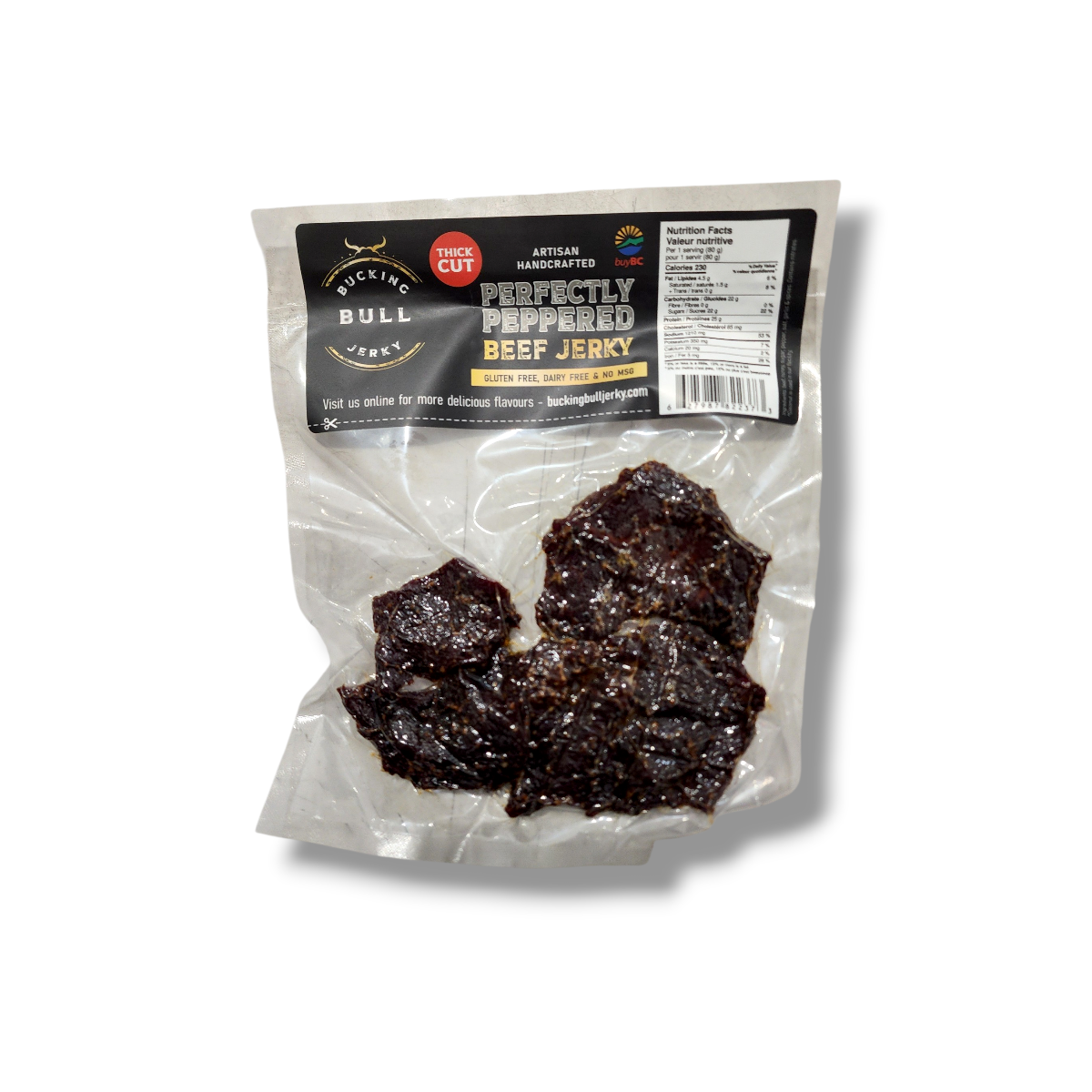 Bucking Bull Beef Jerky Perfectly Peppered Jerky 80g