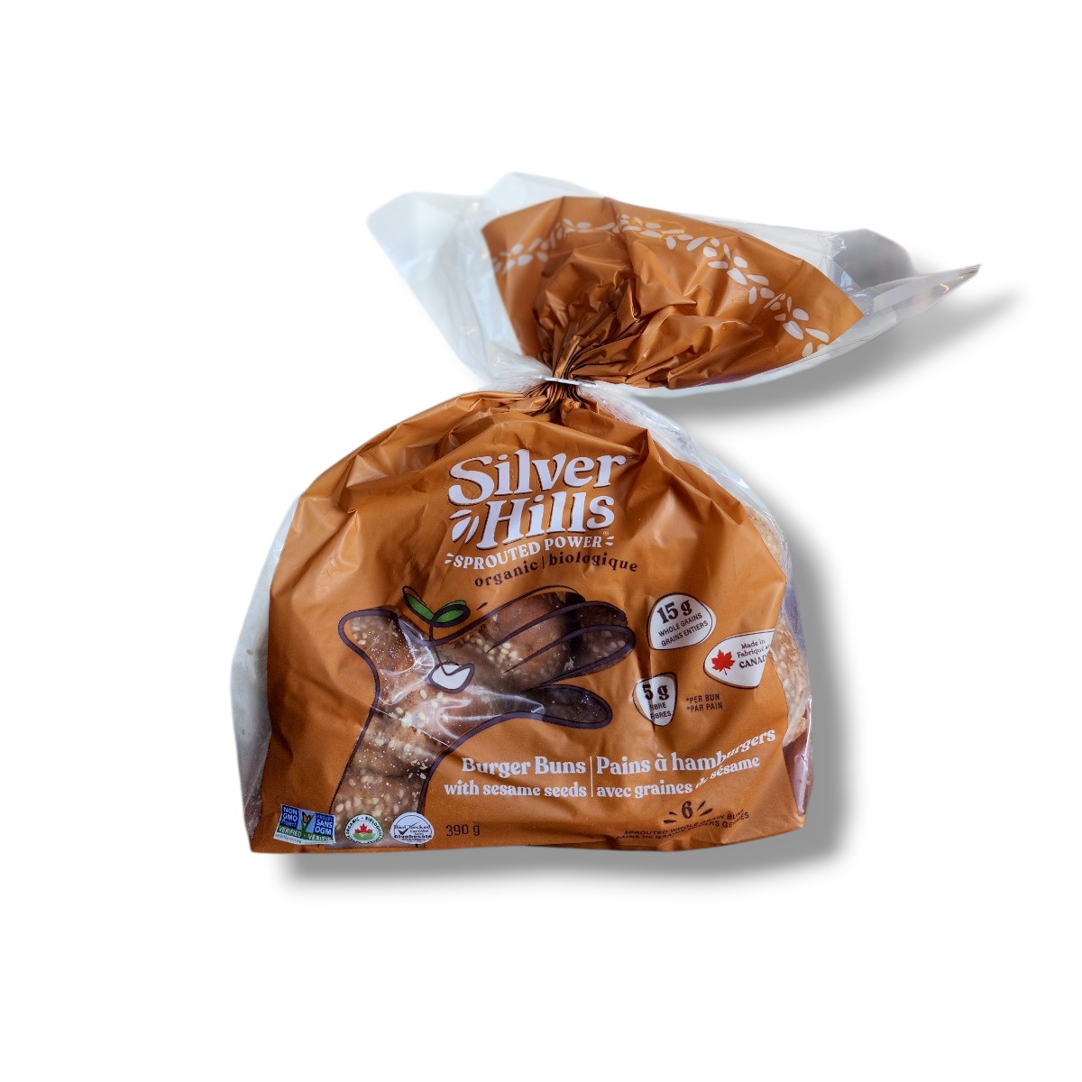 Silver Hills Organic Burger Buns With Sesame Seeds (390g)