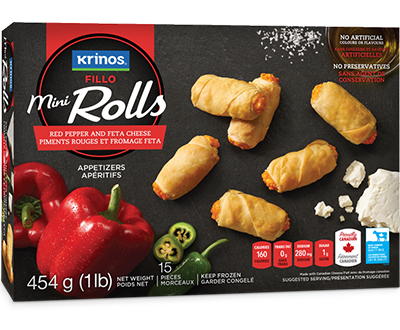 Krinos Mini Rolls Red Pepper & Feta Cheese (454g)