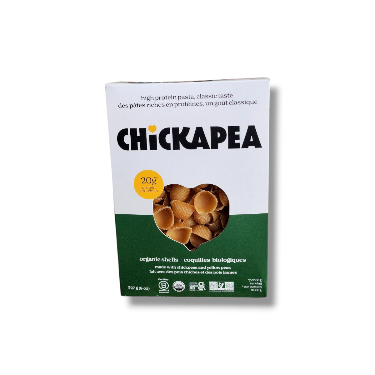 Chickapea Organic Shells Chickpeas & Yellow Peas (227g)