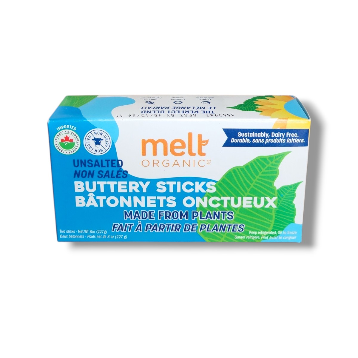 Melt Organic Cold Pressed Unsalted Plant Butter Sticks (227g)