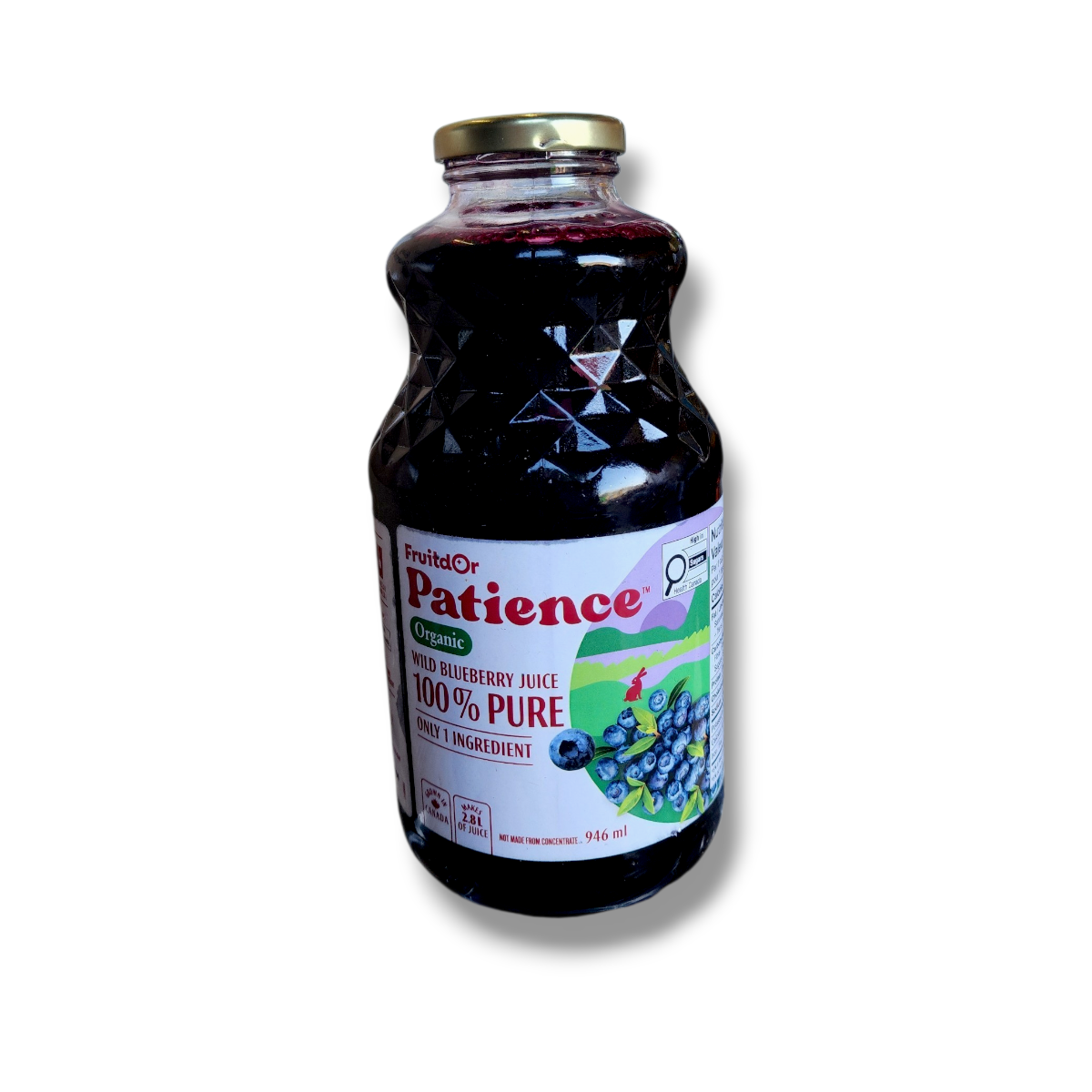 Patience Fruit & Co 100% Wild Blueberry Juice Organic (946mL)