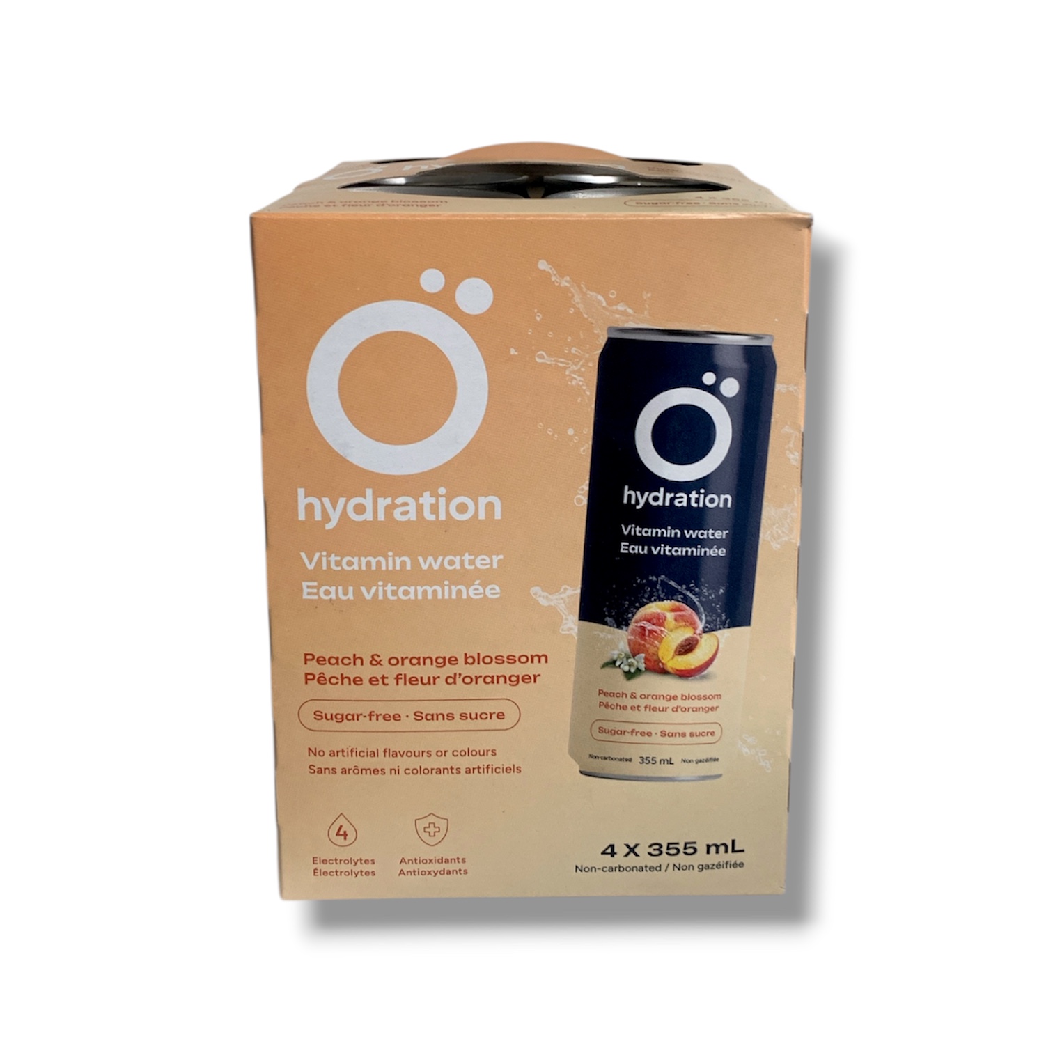 O Hydration Vitamin Water Peach & Orange Blossom (4x355mL)