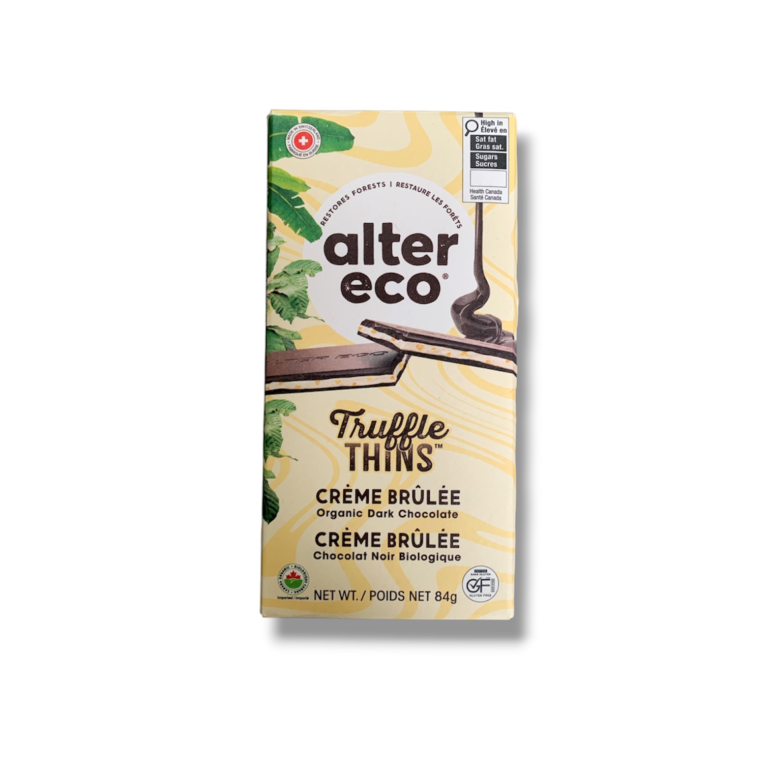 Alter Eco Truffle Thins Creme Brulee Dark Chocolate (84g)