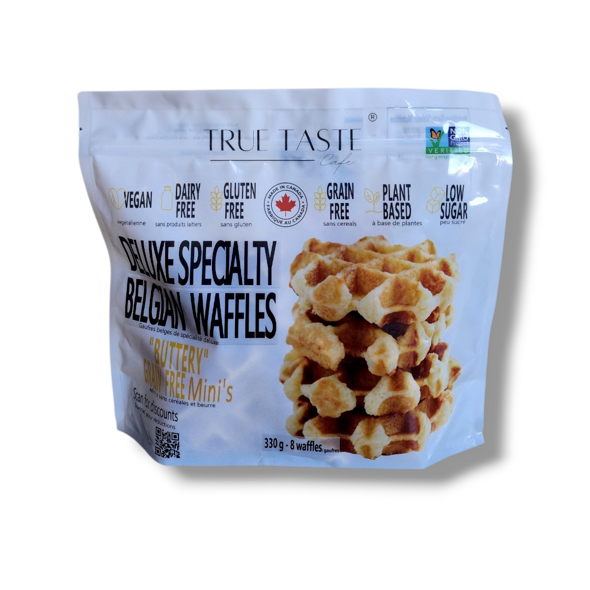True Taste Deluxe Specialty Belgian Waffles Buttery Mini's (330g-8waffles)