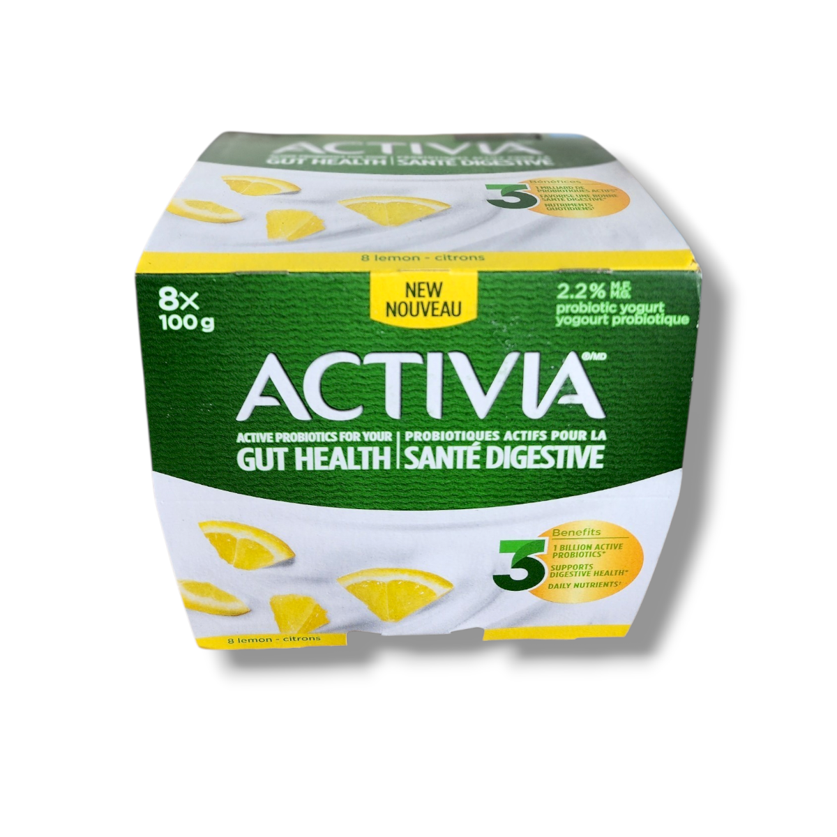Activia Probitoic Yogurt Lemon (8x100g)