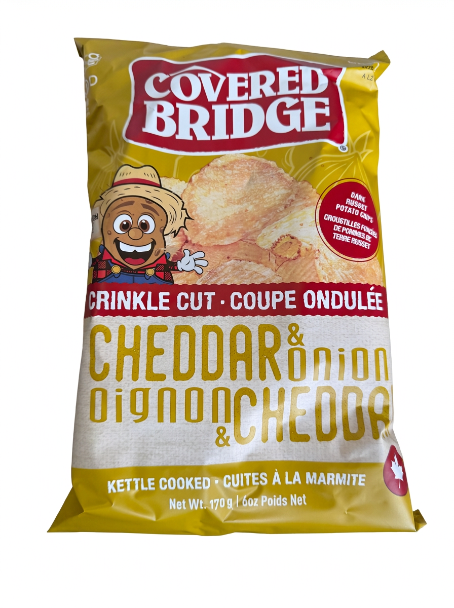 Covered Bridge Crinckle Cut Cheddar & Onion (170g)
