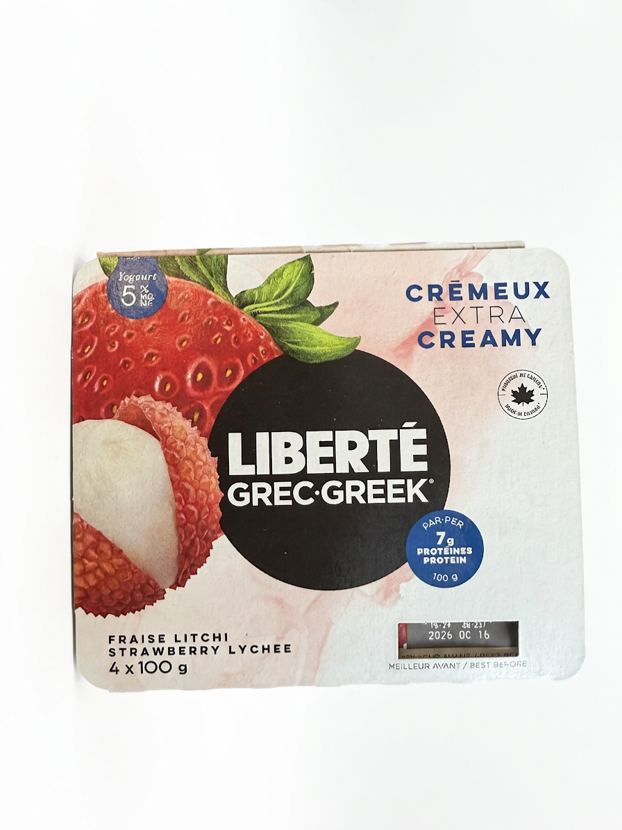 Liberte Greek Strawberry Lychee (4x100g)
