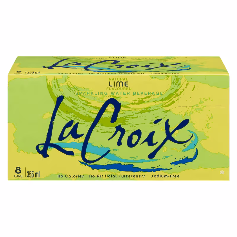 Lacroix Lime Sparkling Water 8x355ML