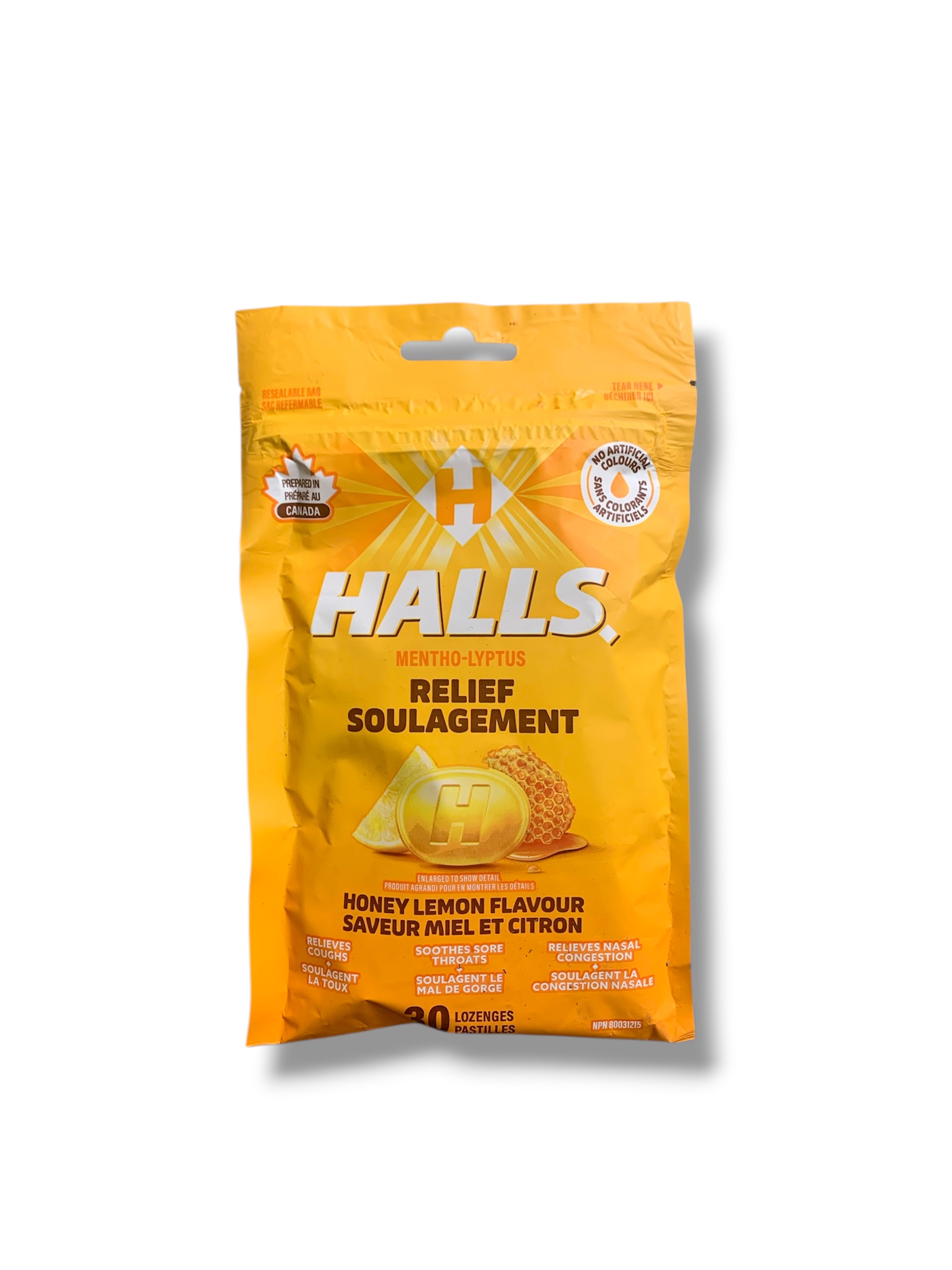 Halls Lozenges Mentho-Lyptus Relief Honey Lemon (30 lozenges)