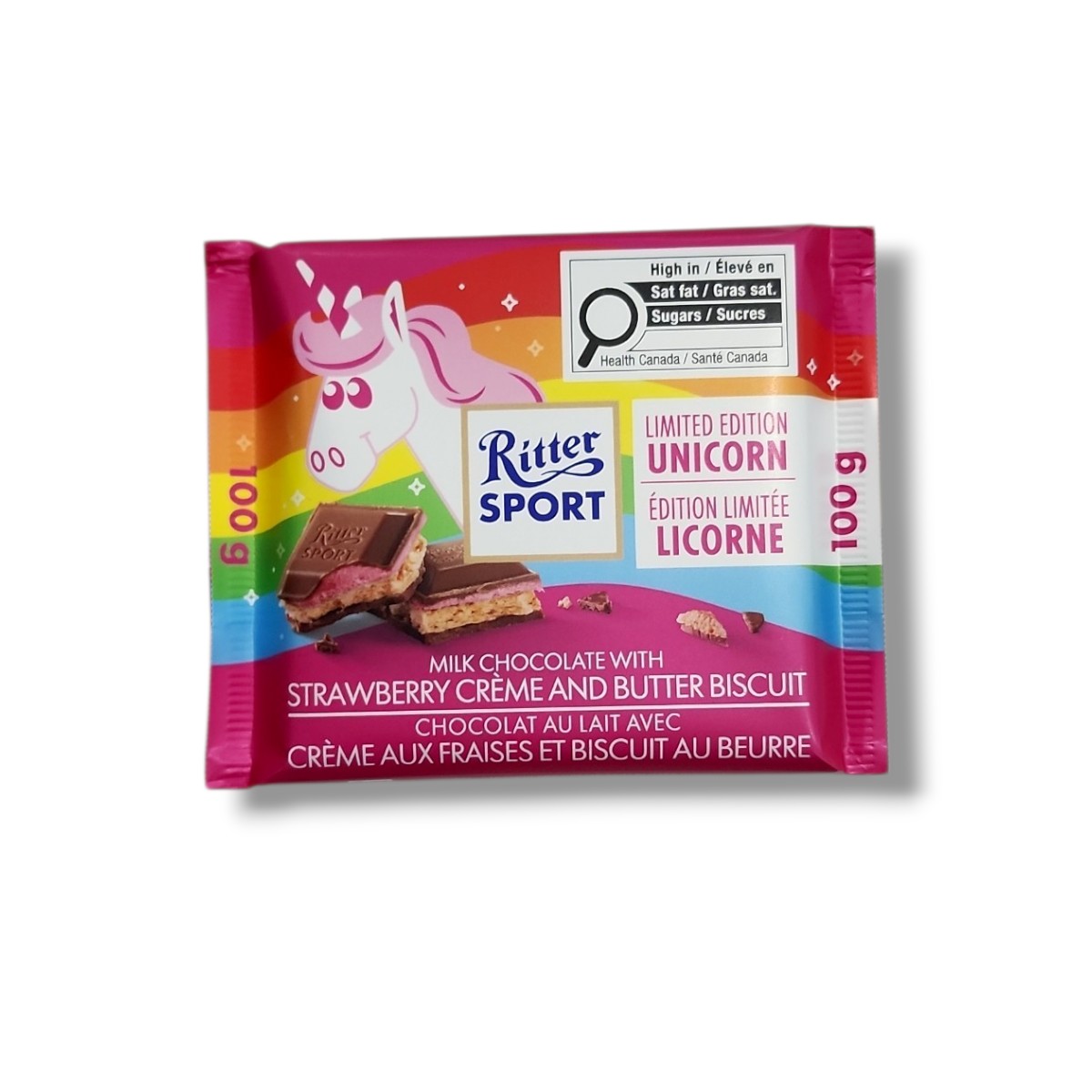 Ritter Sport Unicorn Milk Chocolate Strawberry Creme & Butter Biscuit (100g)