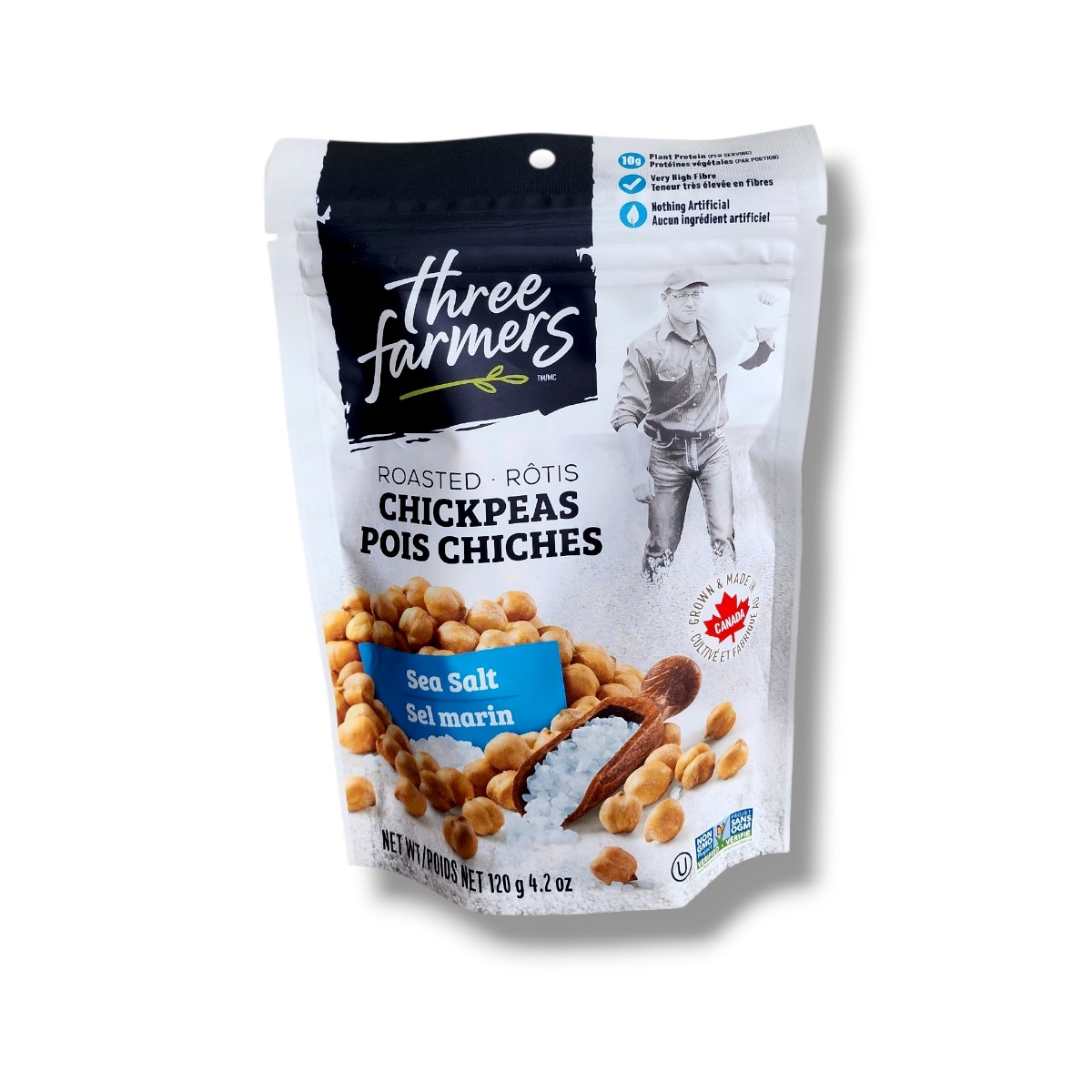 Three Farmers Roasted Chickpeas Sea Salt (120g)