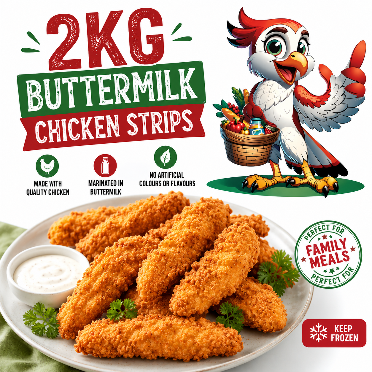 2kg Buttermilk Chicken Strips