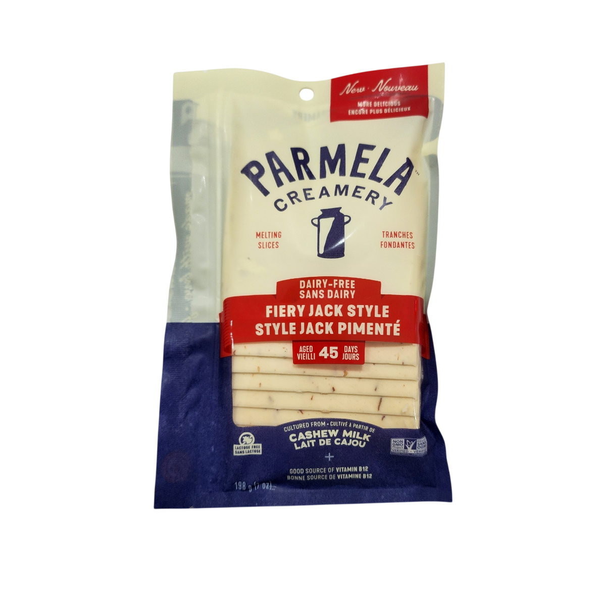 Parmela Creamery Fiery Jack Style Plant-Based Sliced Cheese – 198g