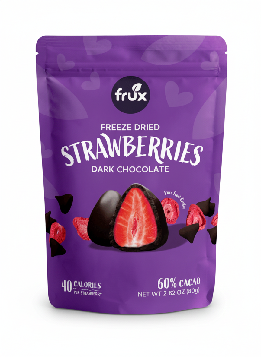 Frux Dark Chocolate Freeze Dried Strawberries – 50g