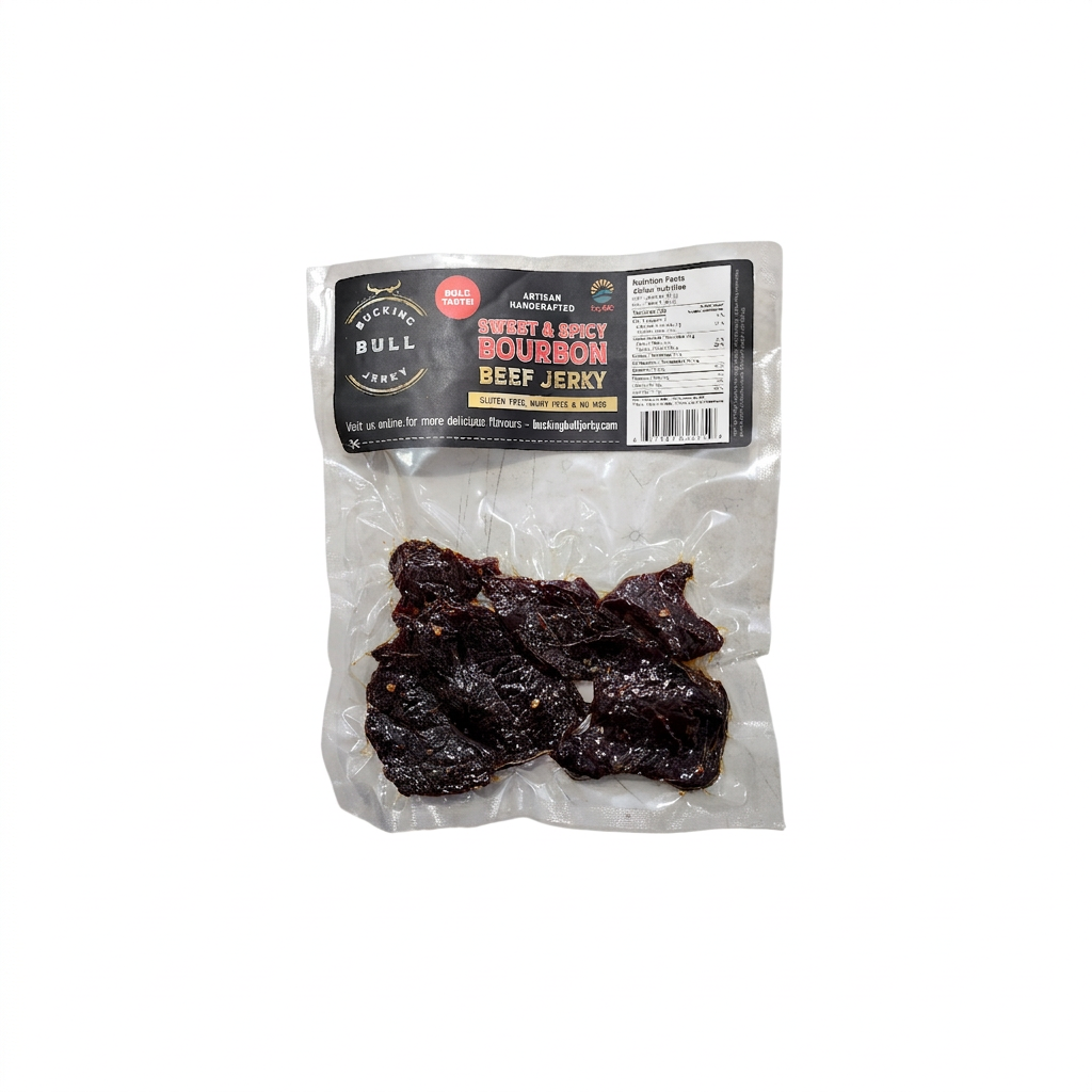 Bucking Bull Beef Jerky Sweet & Spicy Bourbon – 90g