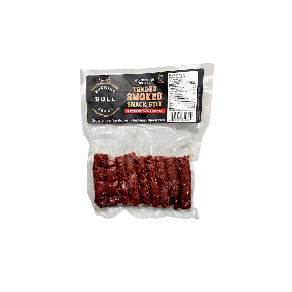 Bucking Bull Beef Jerky Tender Smoked Snack Stix – 170g