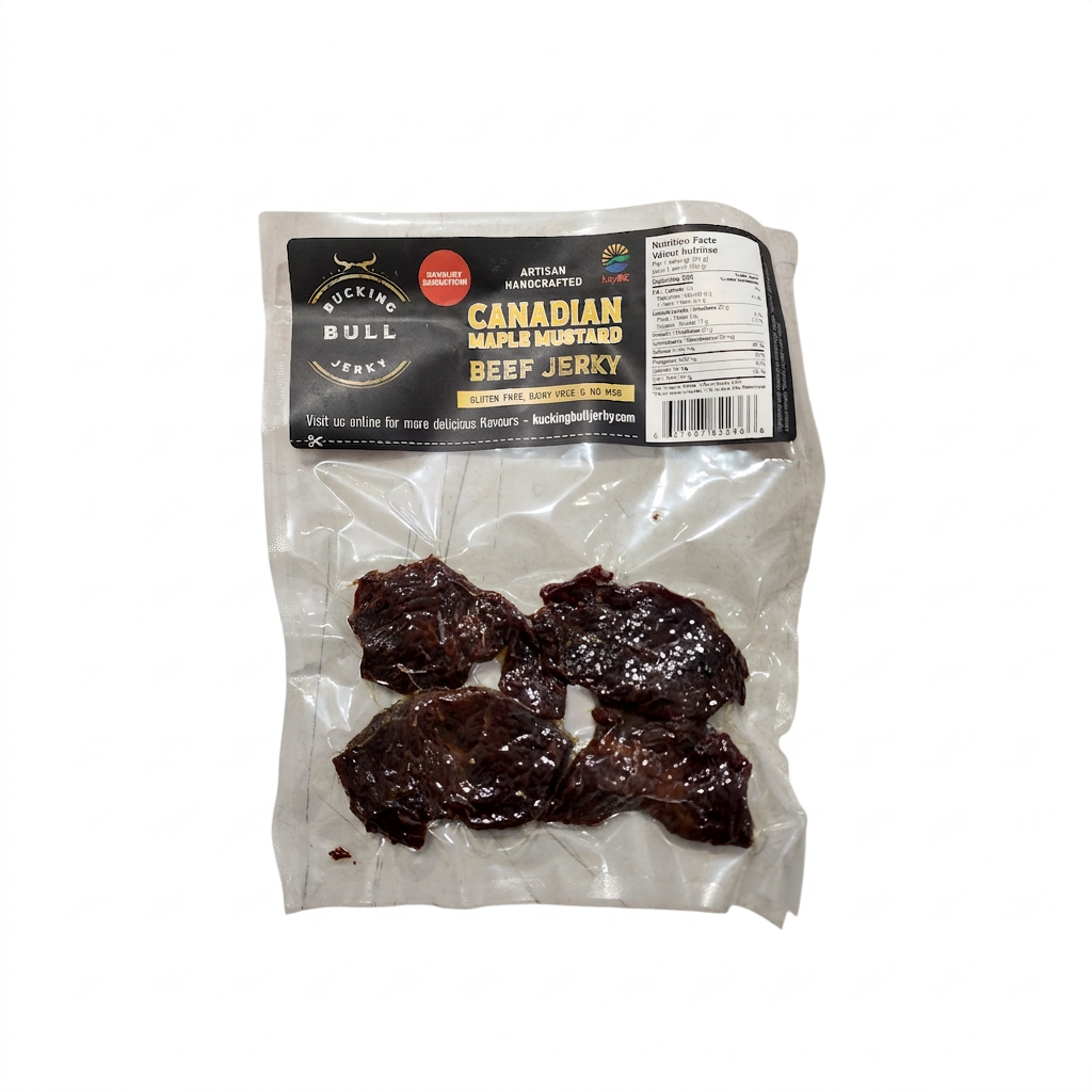 Bucking Bull Beef Jerky Maple Mustard – 90g