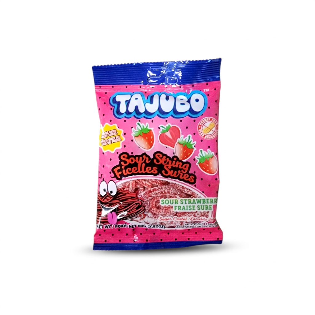 Tajubo Sour String Strawberry Candy (80g)