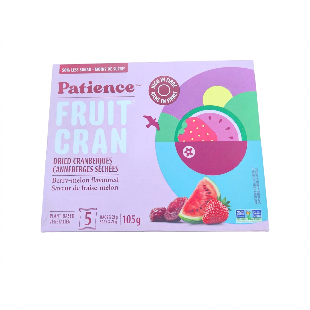 Patience Fruit Cran Dried Cranberries Berry-melon Flavoured (105g)