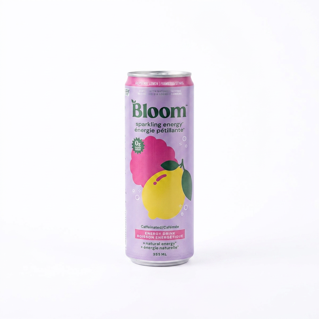 Bloom Sparkling Energy Raspberry Lemon (355mL)