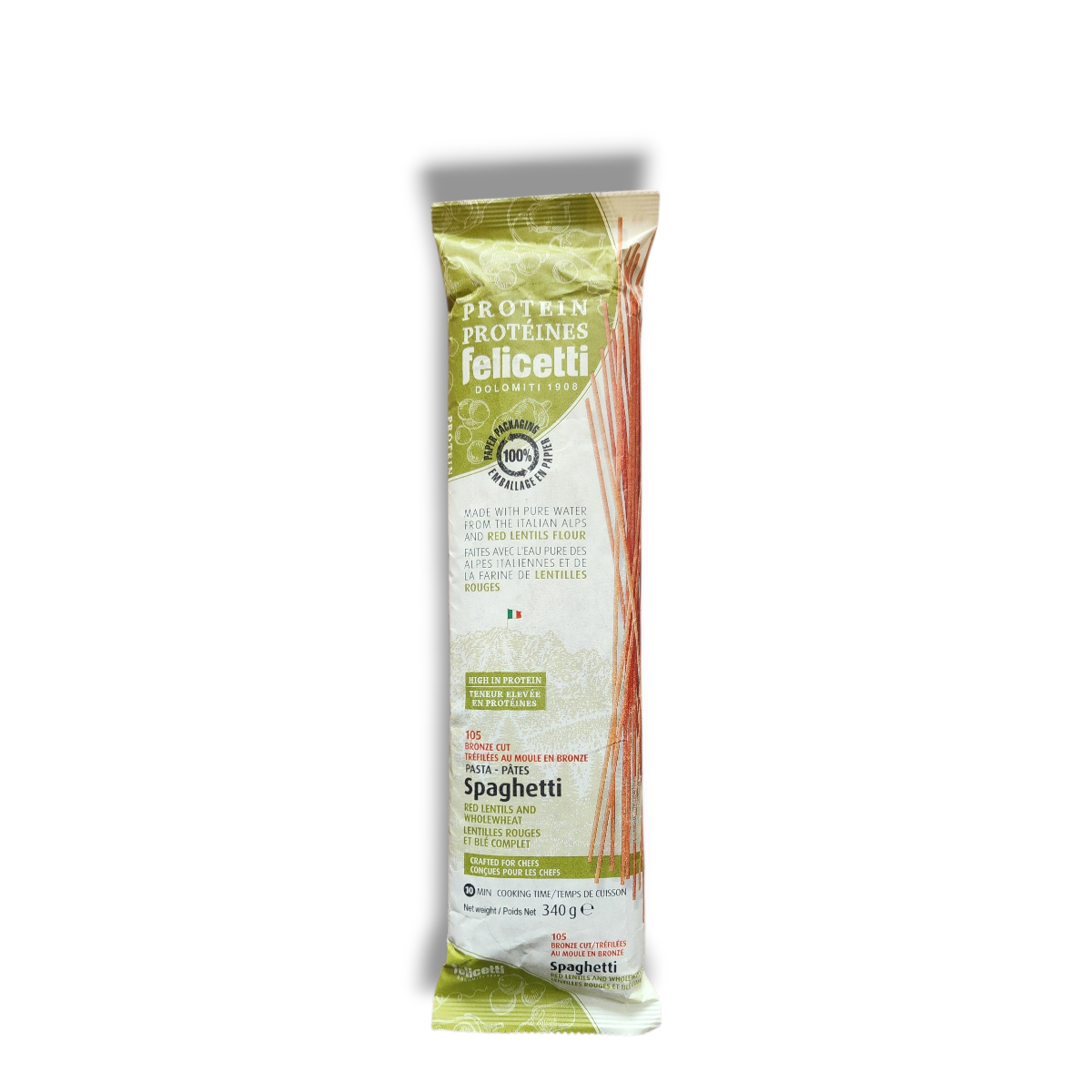 Felicetti Spaghetti Red Lentils & Wholewheat (340g)