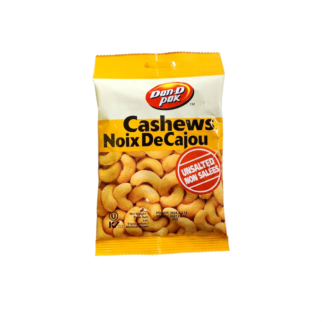 Dan-D Pak Cashews Unslated (92g)