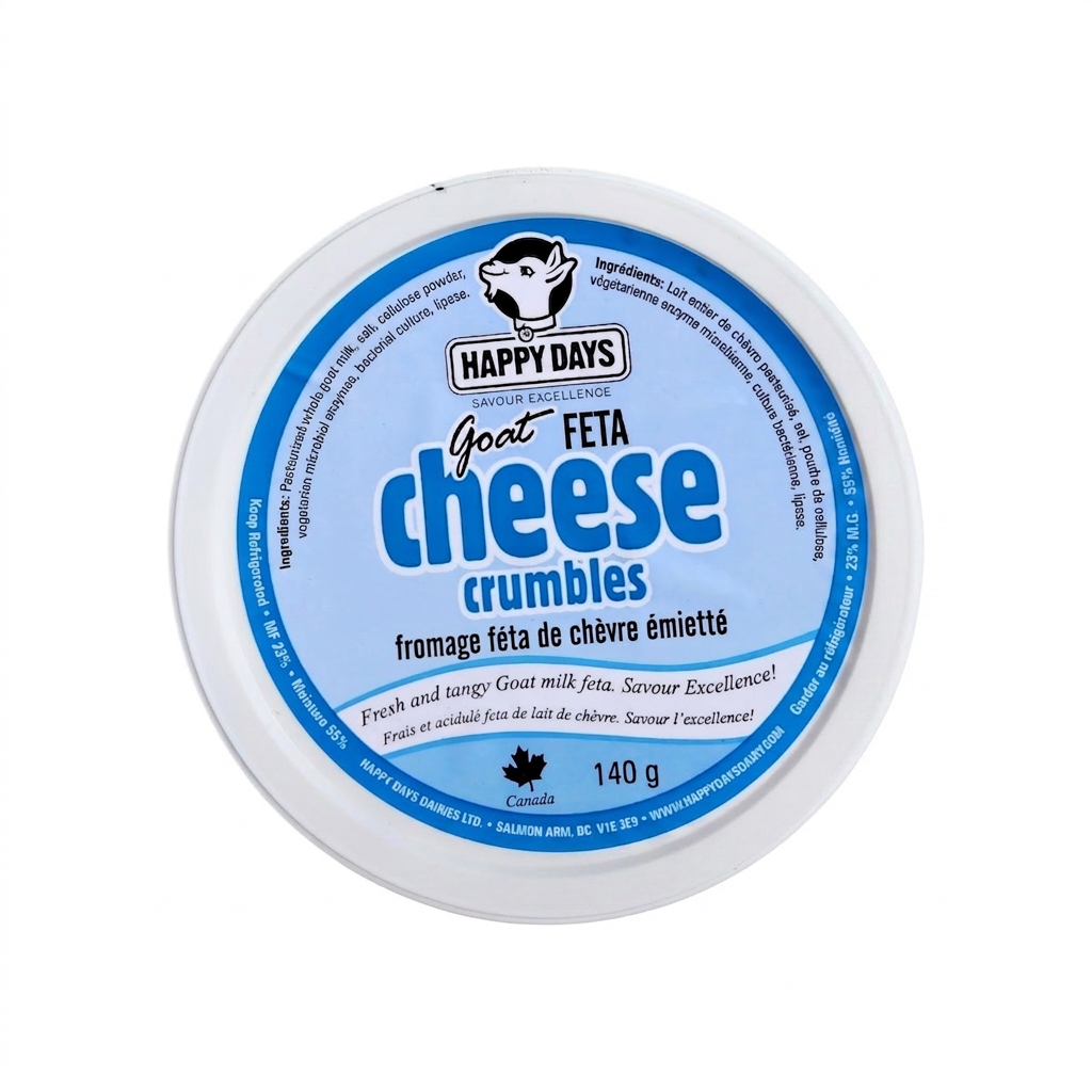 Happy Days Goat Feta Cheese Crumbles (140g)