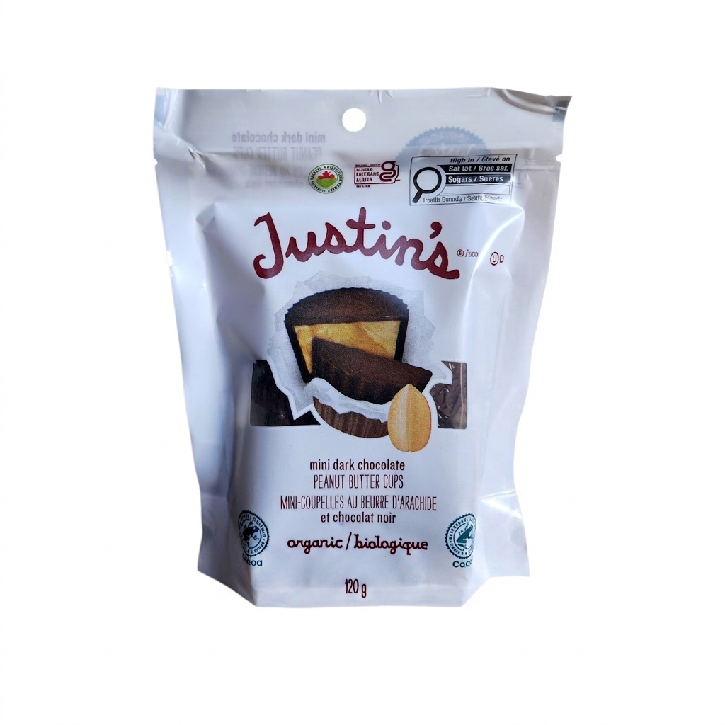 Justin's Organic Mini Dark Chocolate Peanut Butter Cups (120g)
