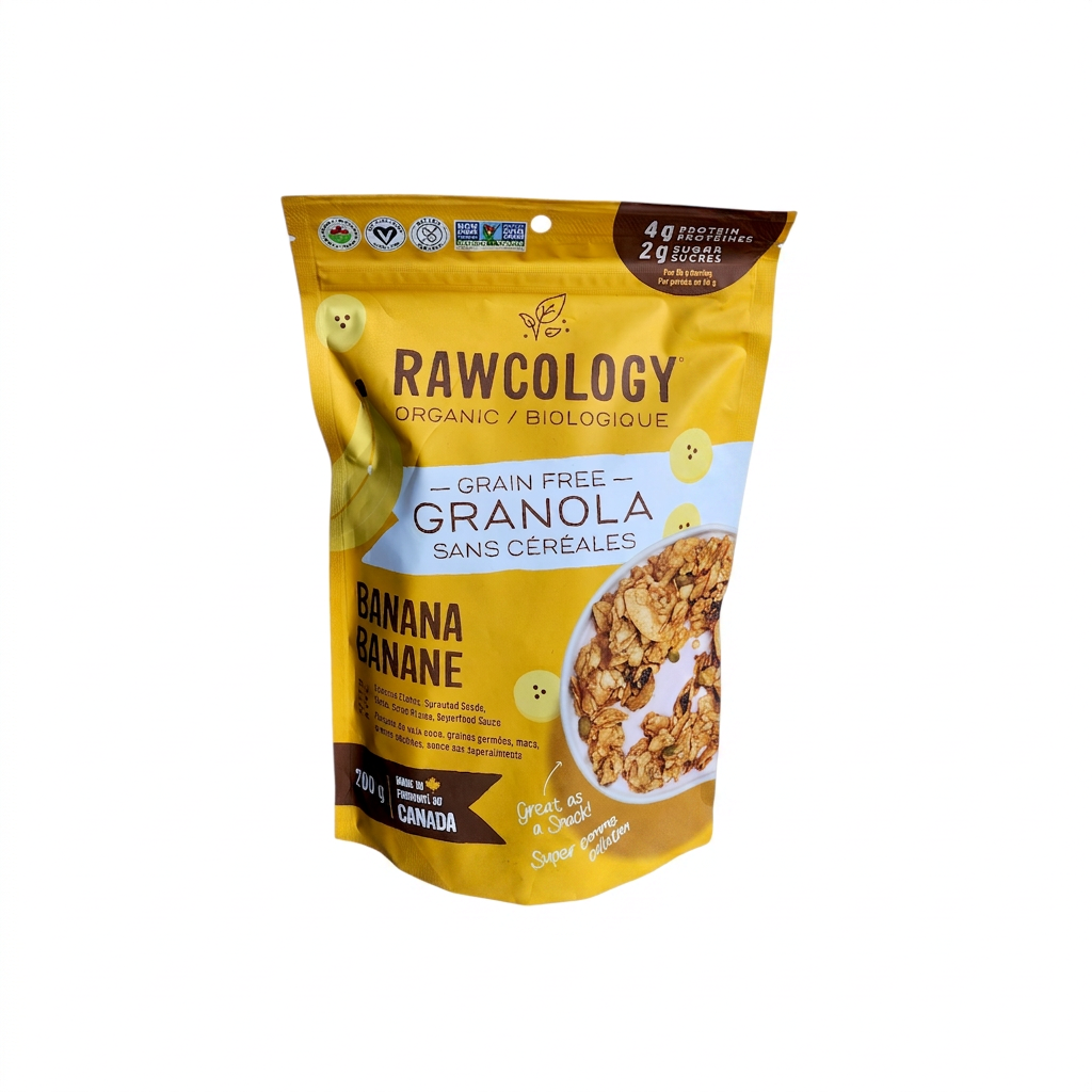Rawcology Organic Grain Free Granola Banana With Maca 200g