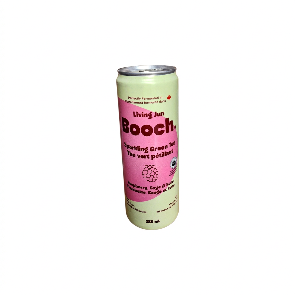 Booch Sparkling Green Tea Raspberry Sage & Rose (355mL)