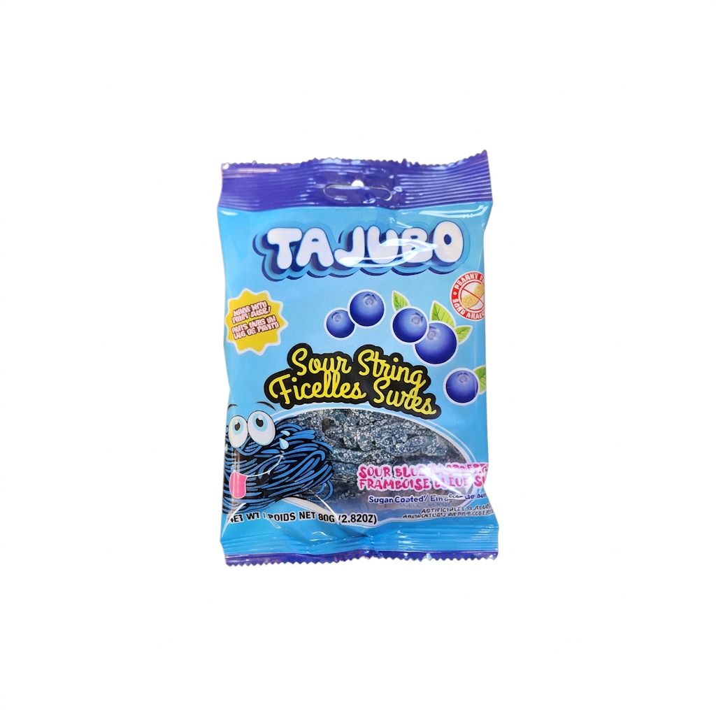 Tajubo Sour String Blue Raspberry Candy (80g)