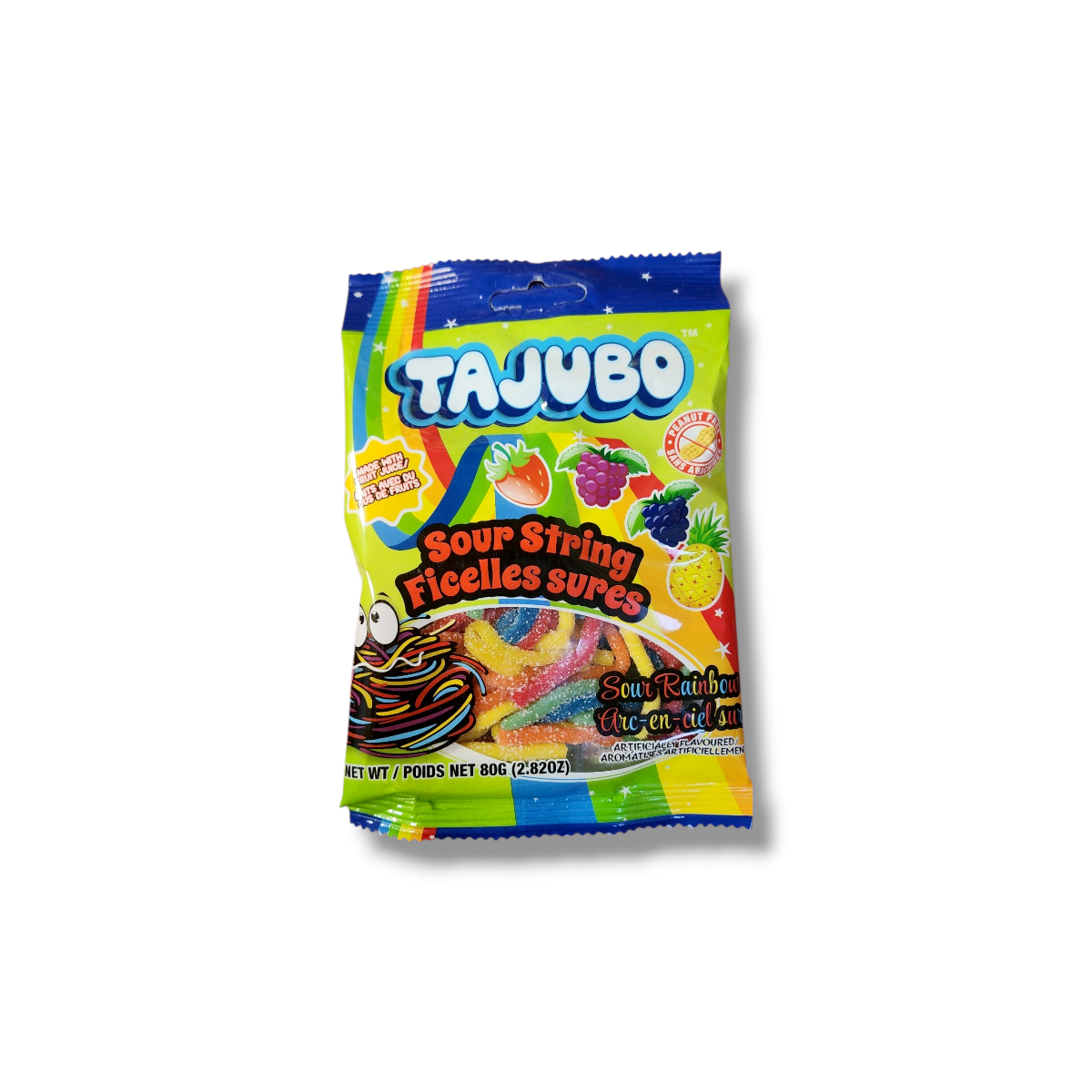 Tajubo Sour String Rainbow Candy  (80g)