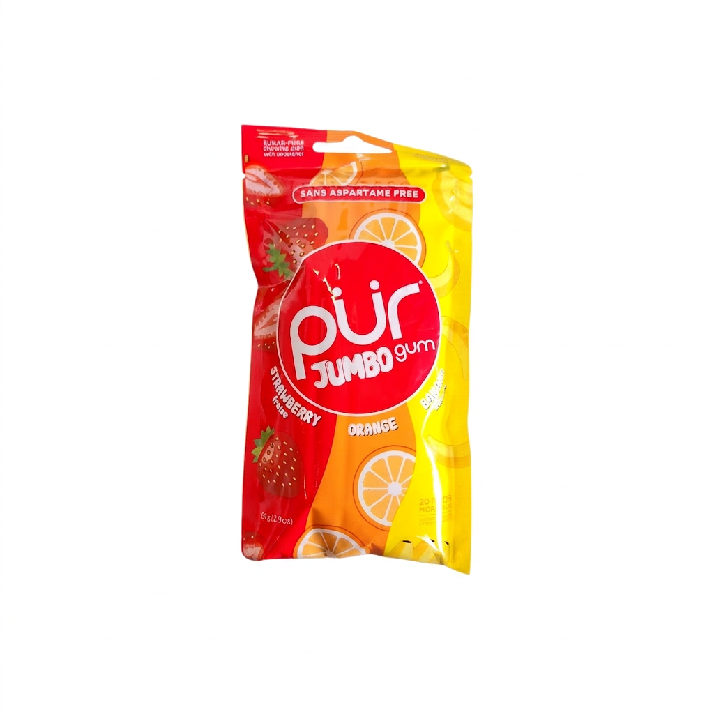 Pur Jumbo Gum Strawberry Orange Banana (81g)