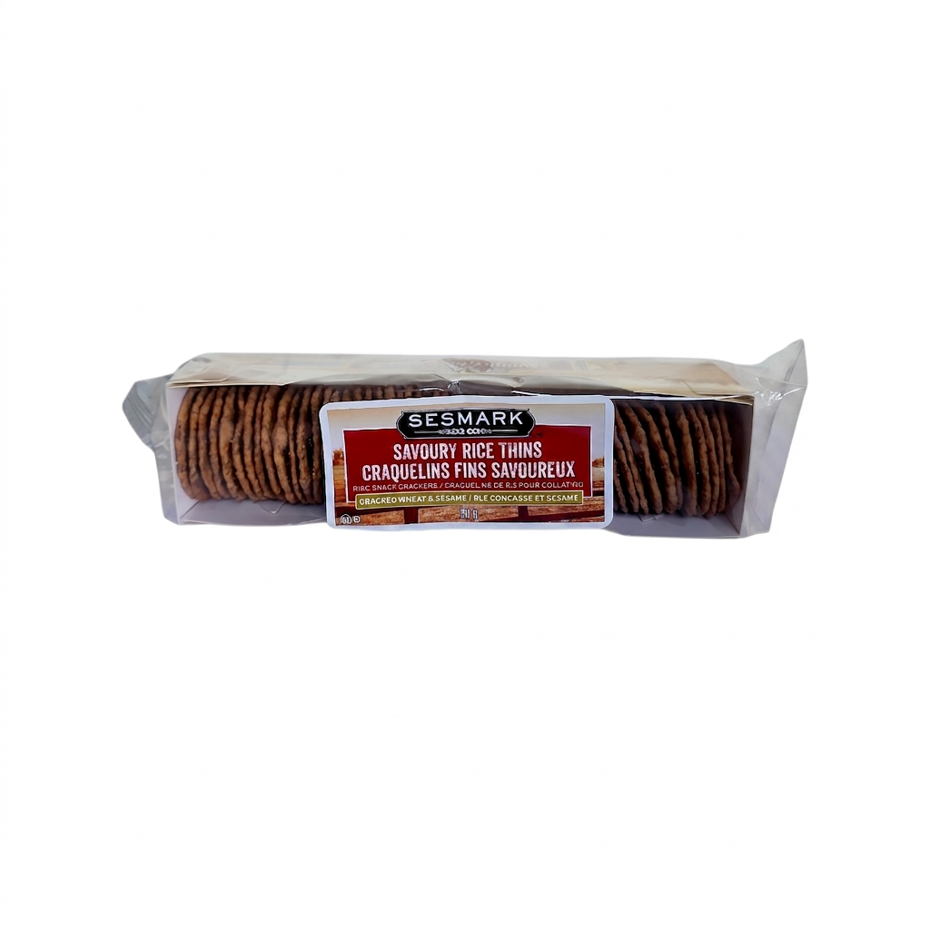 Sesmark Savory Rice Thins Cracked Wheat & Sesame (90g)