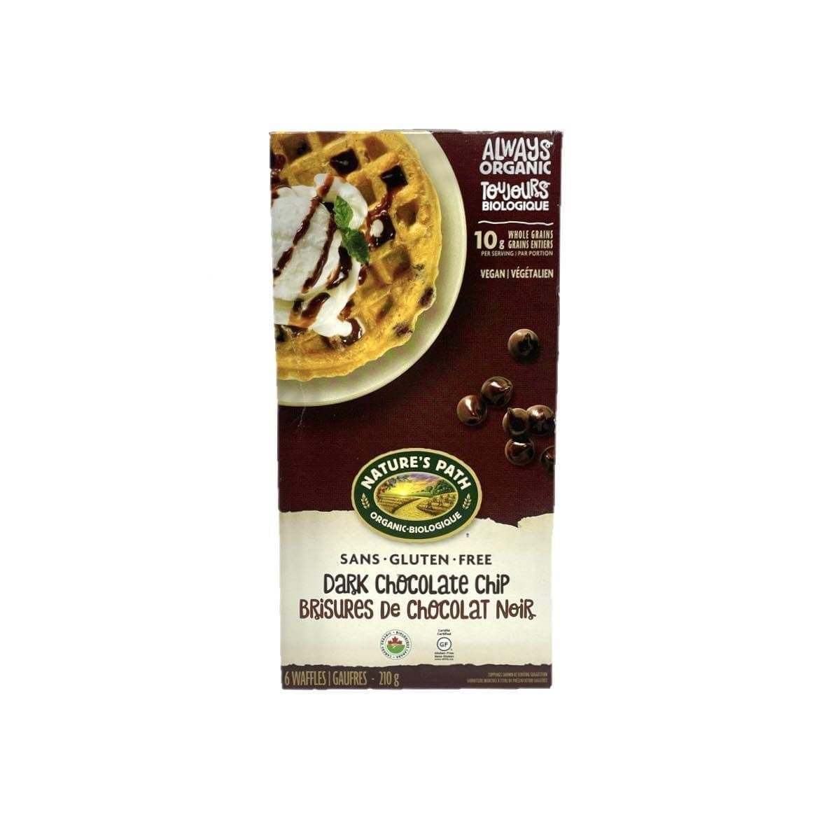 Nature's Path Organic Gluten-Free Dark Chocolate Chip  Waffles (210g)