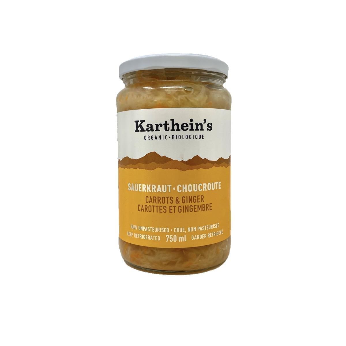 Karthein's Organic Sauerkraut Carrots & Ginger (750mL)