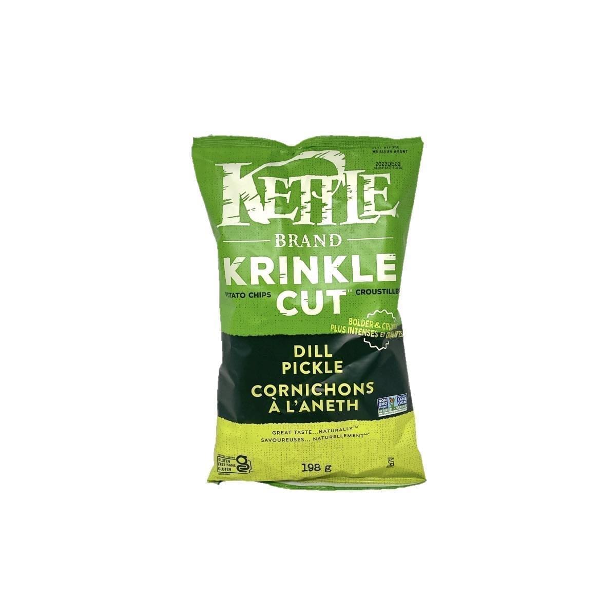 Kettle Brand Potato Chips Krinkle Cut Dill Pickle (198g)
