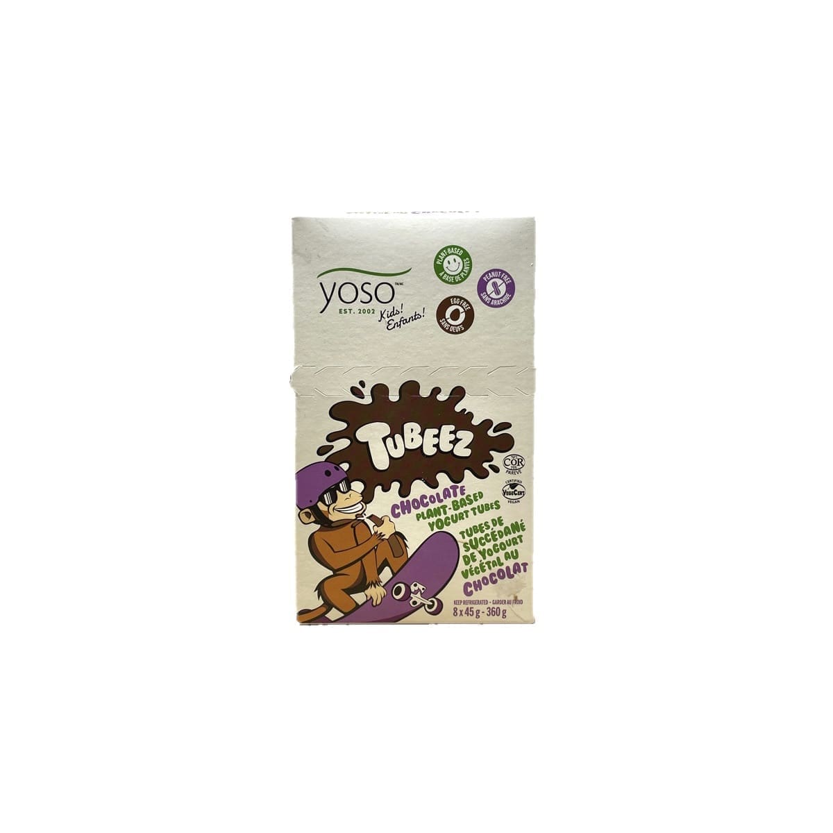 Yoso Tubeez Plant Based Yogurt Tubes Chocolate (360g)