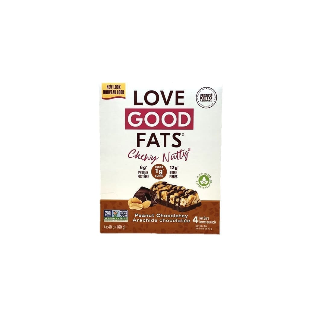 Love Good Fats Chewy Nutty Protein Bars Peanut Chocolatey (160g)