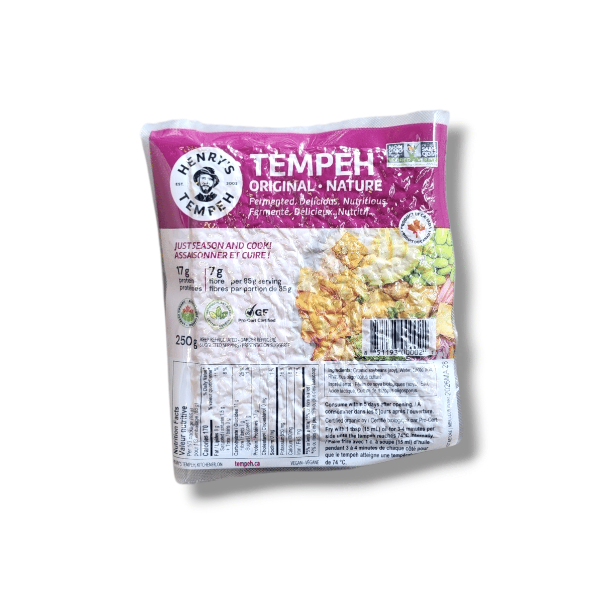 Henry's Tempeh Original Tempeh (250g)