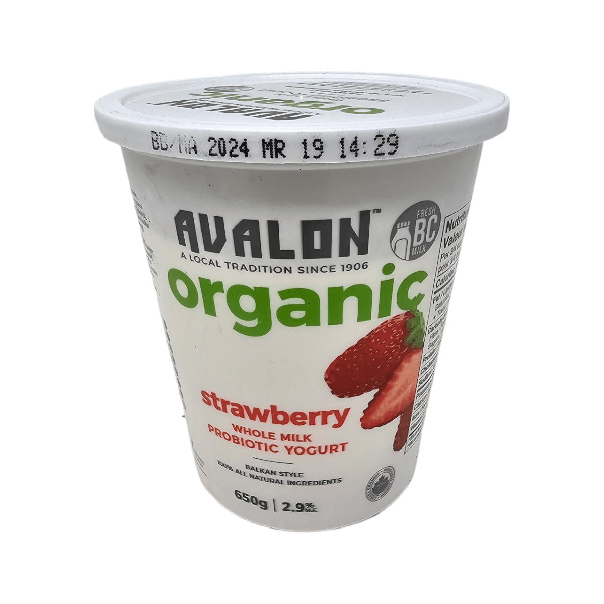 Avalon Organic Strawberry 2.9% 650g