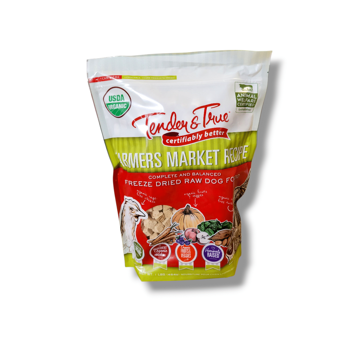 Tender &amp; True Farmers Market Recipe Freezed Dried Dog Food (454g)