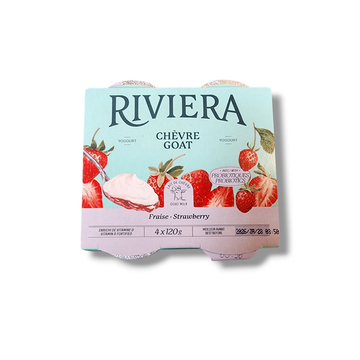 Maison Riviera Petit Pot Goat Yogurt Strawberry (4x120g)