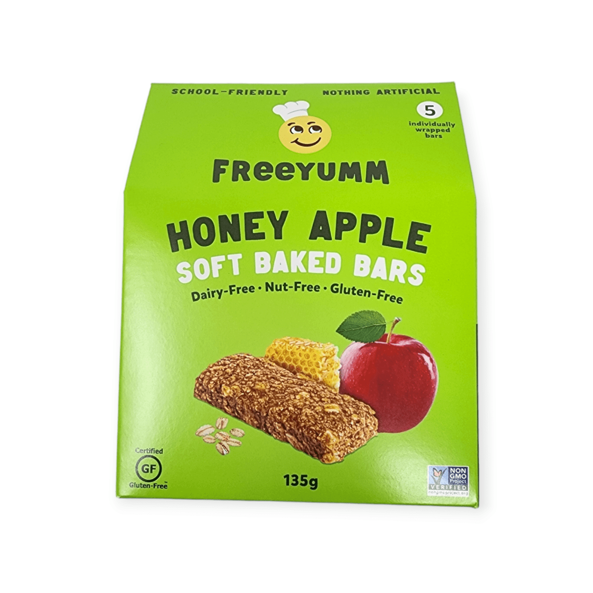 FreeYumm Soft Baked Bars Honey Apple (135g)