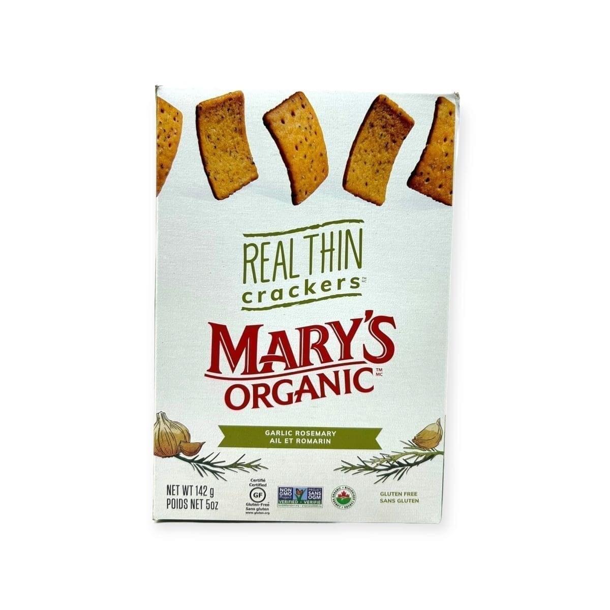 Mary's Organic Real Thin Crackers Garlic Rosemary (142g)