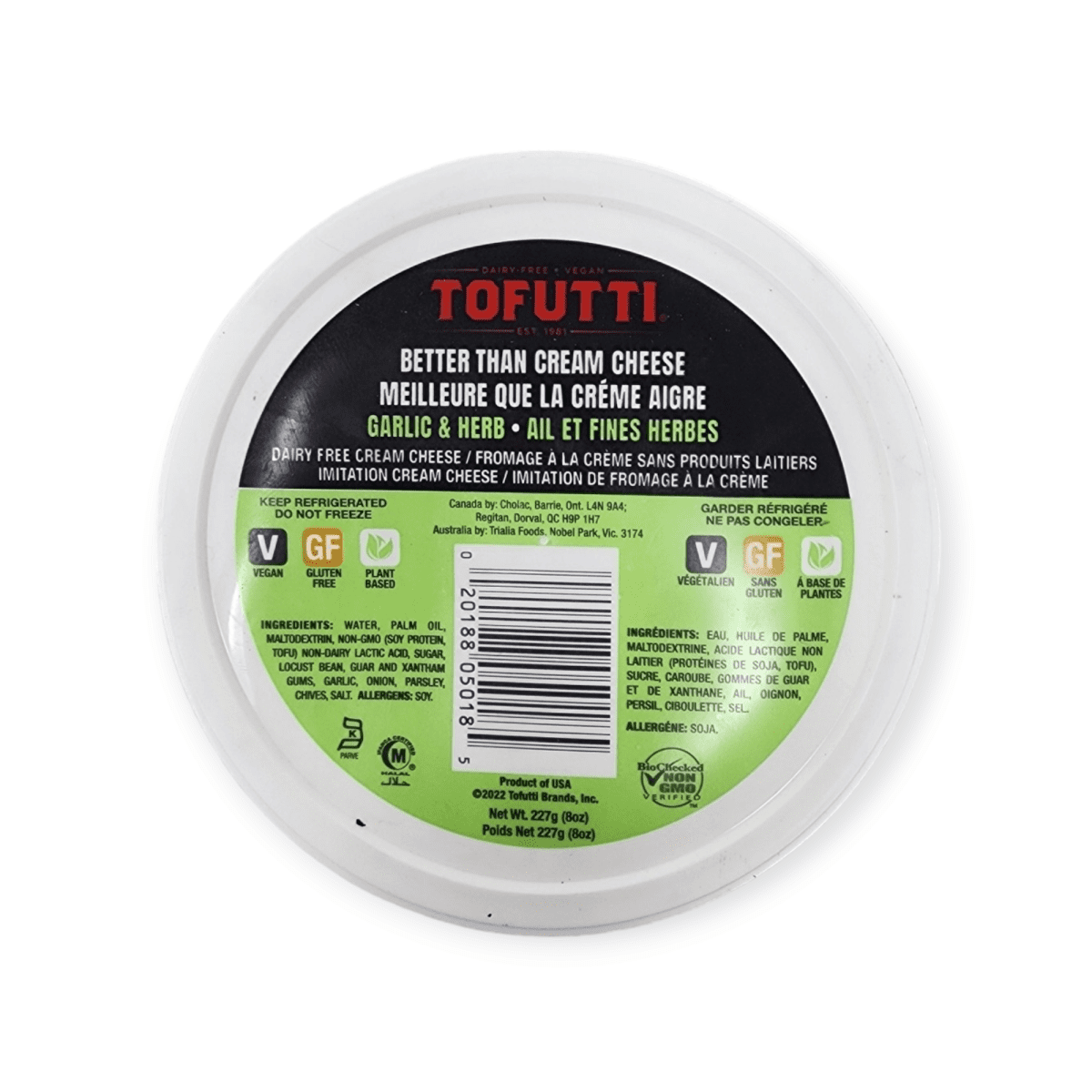 Tofutti Better Than Cream Cheese Garlic &amp; Herb (227g)