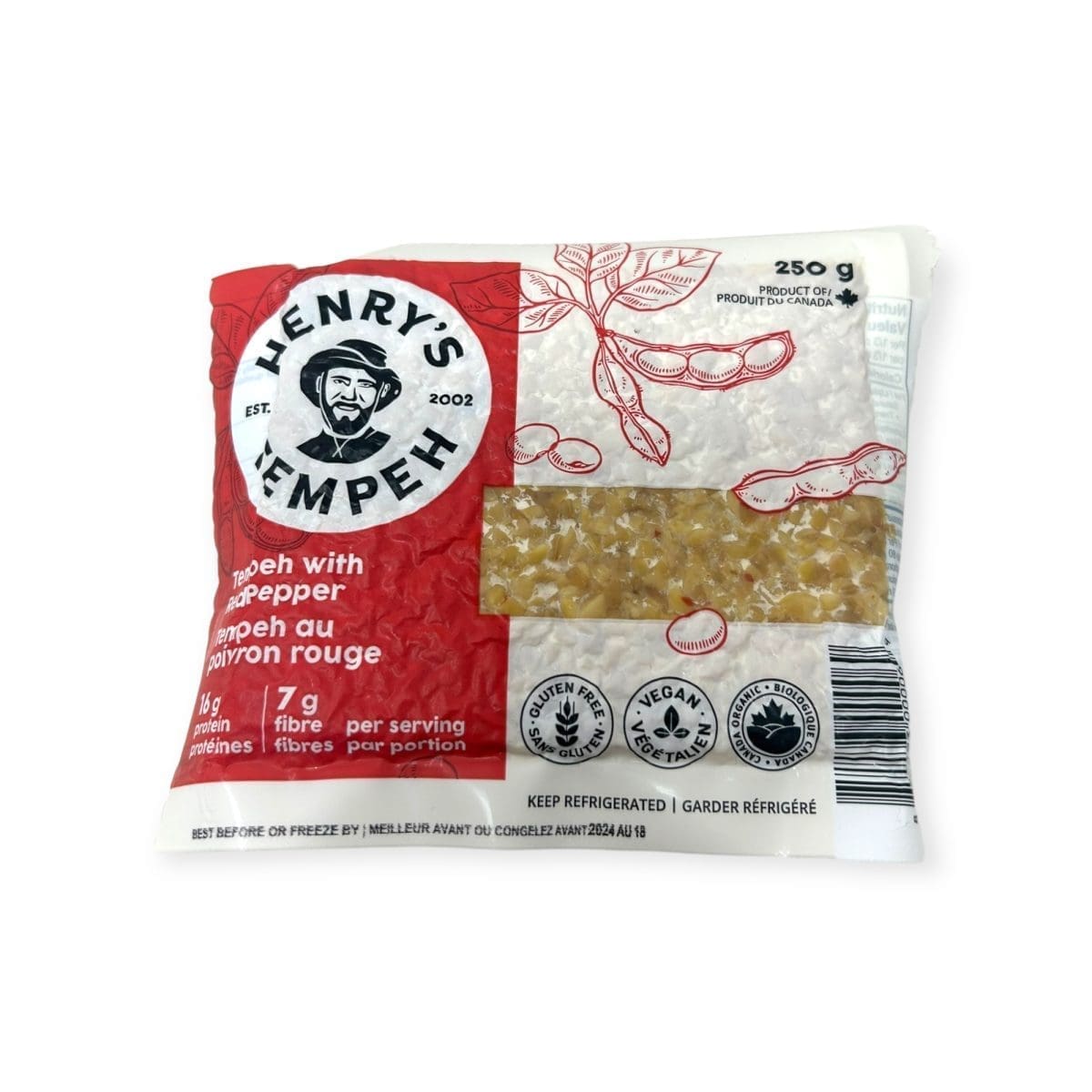 Henry's Tempeh Red Pepper (250g)
