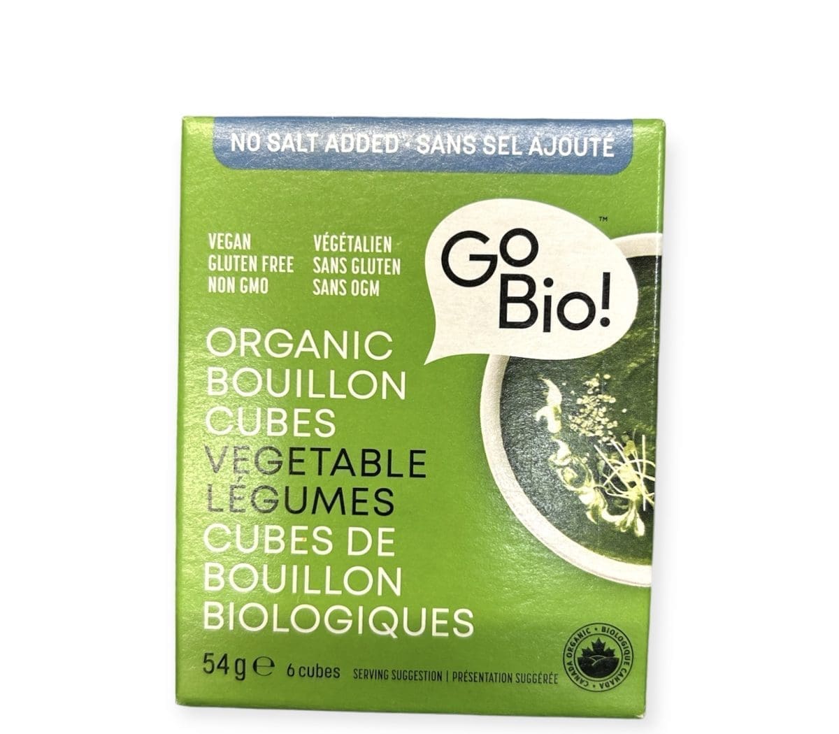 Go Bio Organic Bouillon Cubes Vegetable No Salt Added (54g)